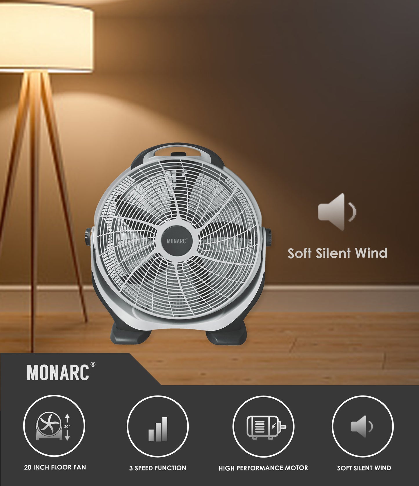 Rolly 20 Inch Floor Fan